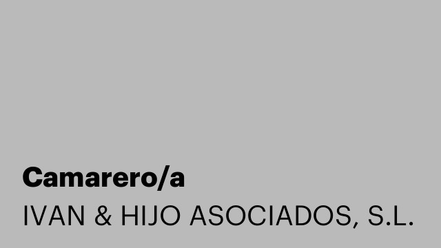 Camarero/a