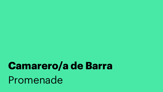 Camarero/a de Barra