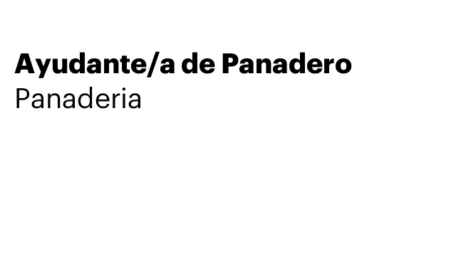 Ayudante/a de Panadero