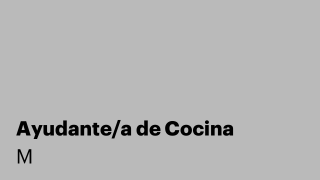 Ayudante/a de Cocina