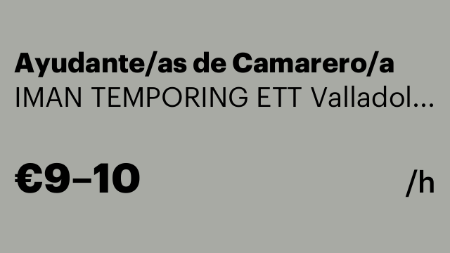 Ayudante/as de Camarero/a
