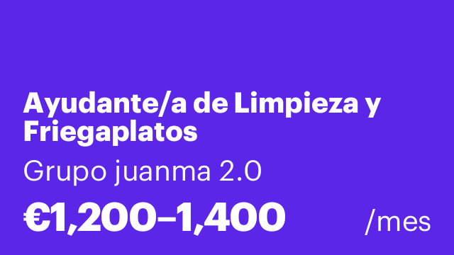 Ayudante/a de Limpieza y Friegaplatos