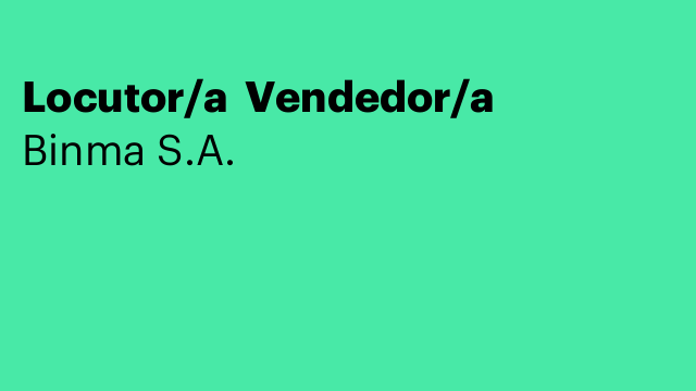 Locutor/a  Vendedor/a