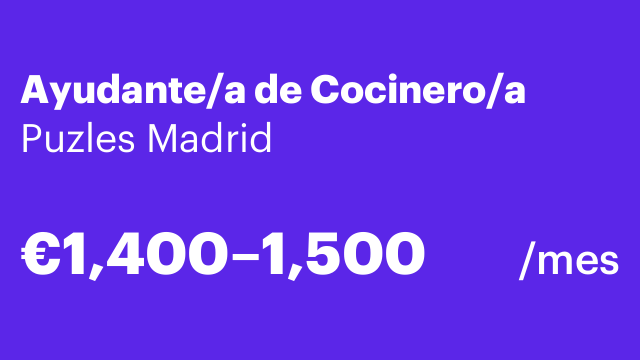 Ayudante/a de Cocinero/a