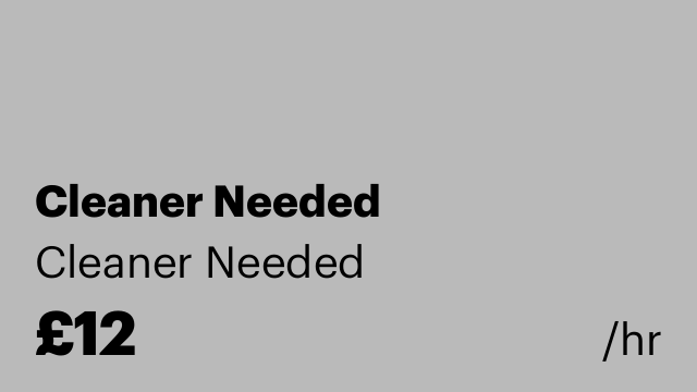 Cleaner Needed