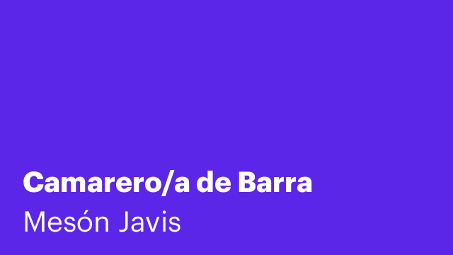 Camarero/a de Barra