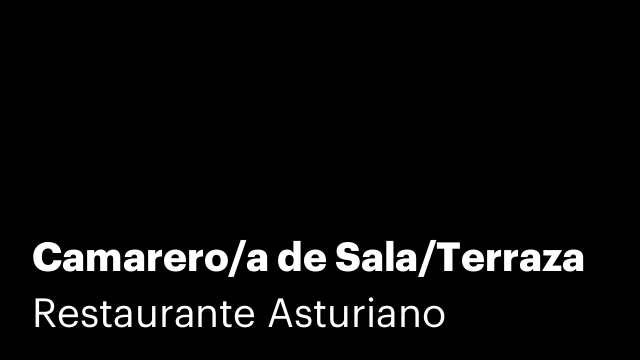 Camarero/a de Sala/Terraza