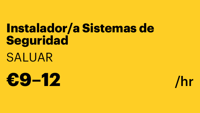Instalador/a Sistemas de Seguridad