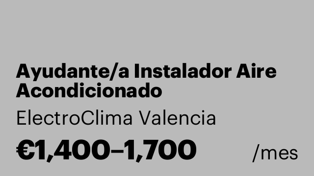 Ayudante/a Instalador Aire Acondicionado