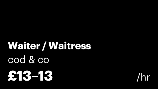 Waiter / Waitress