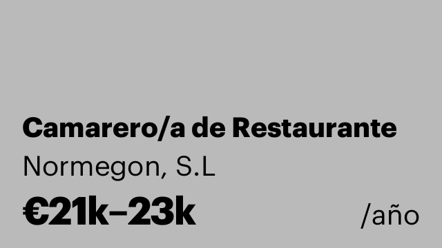 Camarero/a de Restaurante