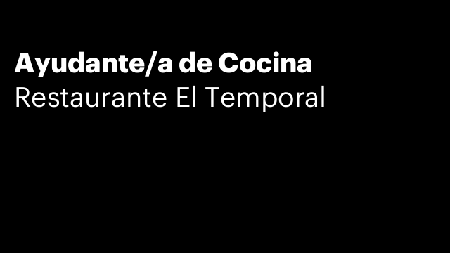 Ayudante/a de Cocina