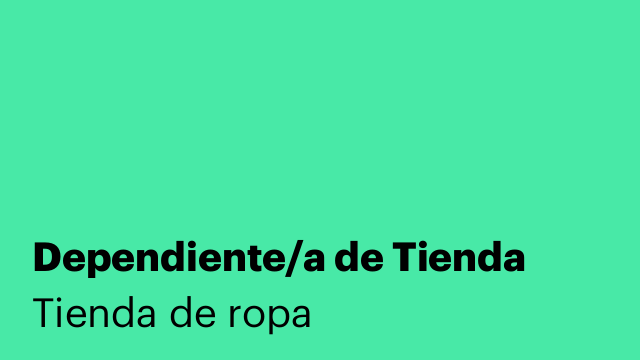 Dependiente/a de Tienda