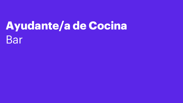Ayudante/a de Cocina