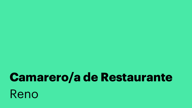 Camarero/a de Restaurante