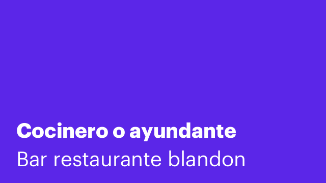 Cocinero o ayundante