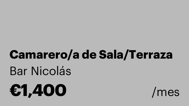 Camarero/a de Sala/Terraza