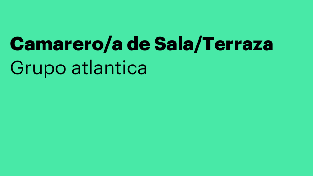 Camarero/a de Sala/Terraza