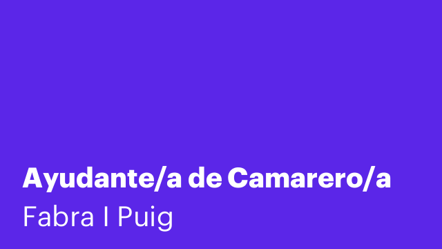 Ayudante/a de Camarero/a