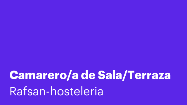 Camarero/a de Sala/Terraza