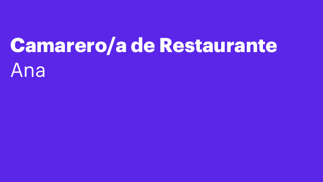 Camarero/a de Restaurante