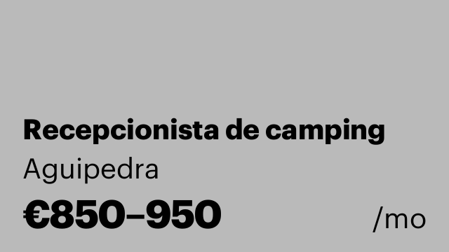Recepcionista de camping
