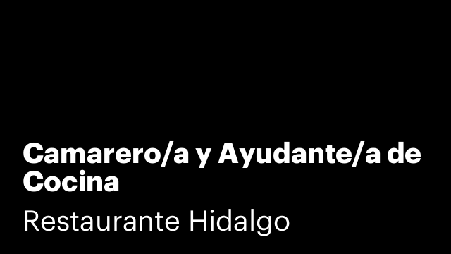 Camarero/a y Ayudante/a de Cocina