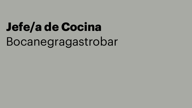 Jefe/a de Cocina