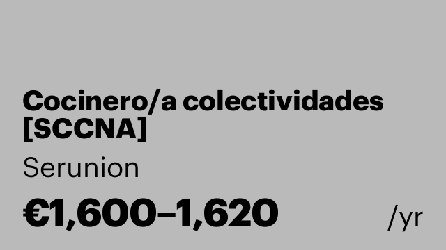 Cocinero/a colectividades [SCCNA]