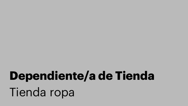 Dependiente/a de Tienda