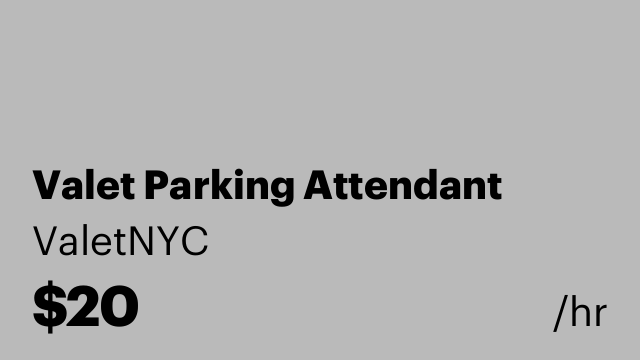 Valet Parking Attendant