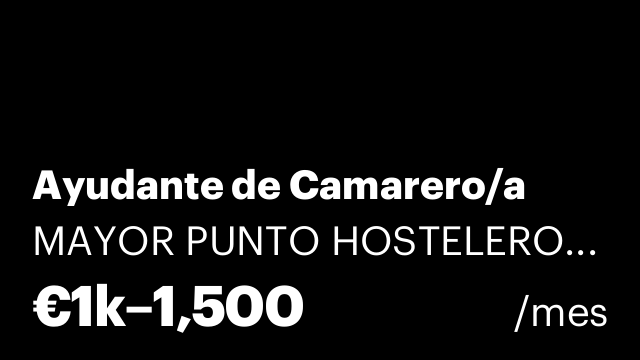 Ayudante de Camarero/a