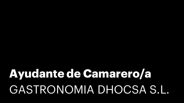 Ayudante de Camarero/a