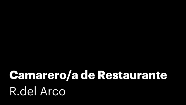 Camarero/a de Restaurante