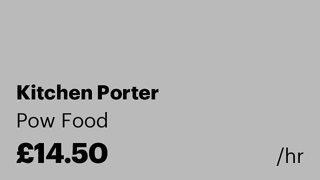 Kitchen Porter