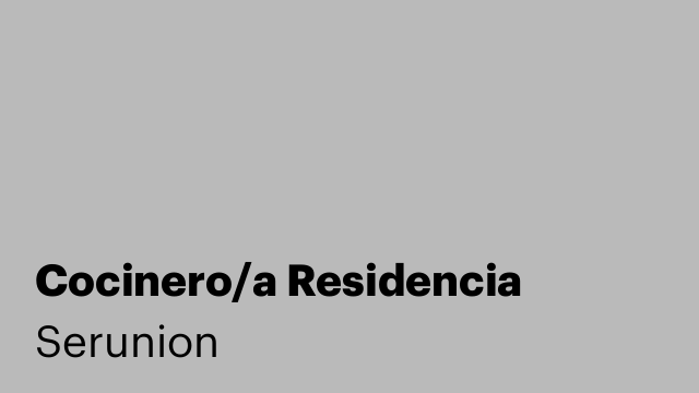 Cocinero/a Residencia