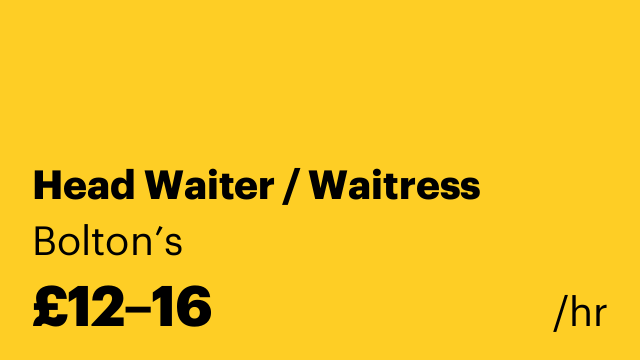 Head Waiter / Waitress