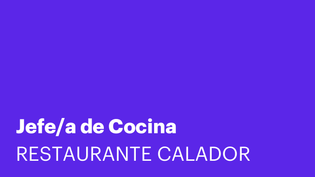Jefe/a de Cocina