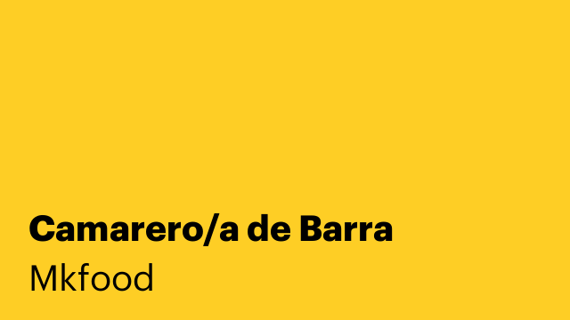 Camarero/a de Barra