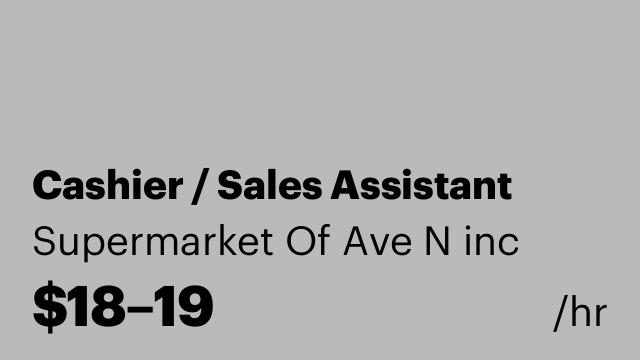 Cashier / Sales Assistant
