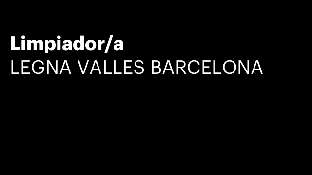 Limpiador/a