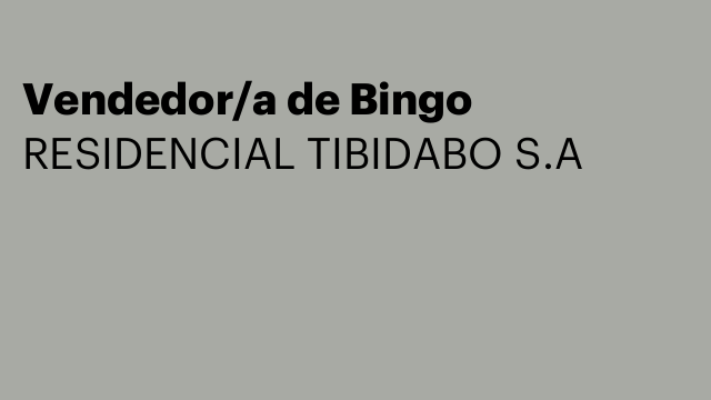 Vendedor/a de Bingo