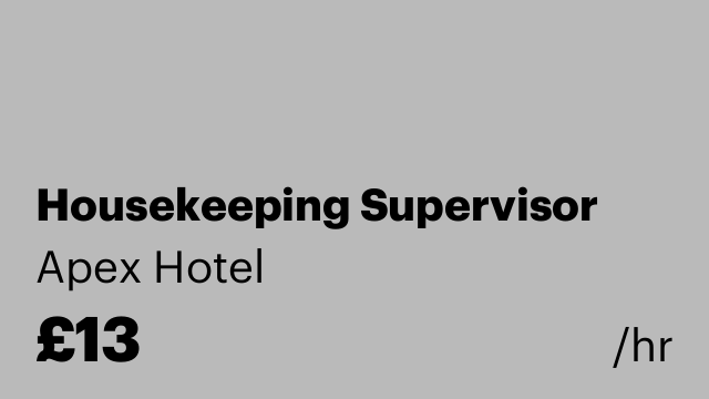 Housekeeping Supervisor