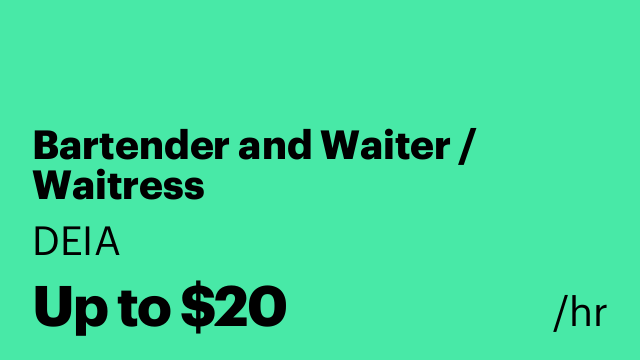 Bartender and Waiter / Waitress