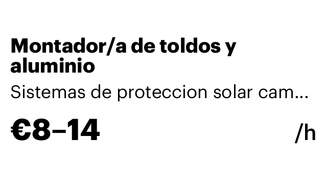 Montador/a de toldos y aluminio