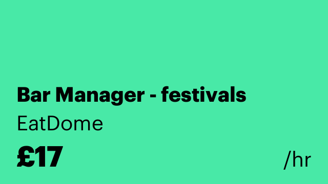 Bar Manager - festivals