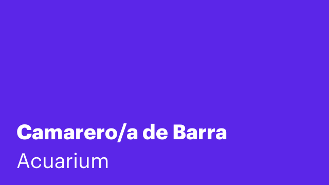 Camarero/a de Barra
