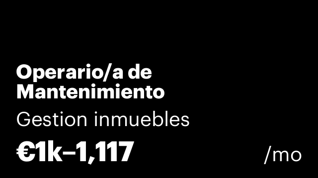 Operario/a de Mantenimiento