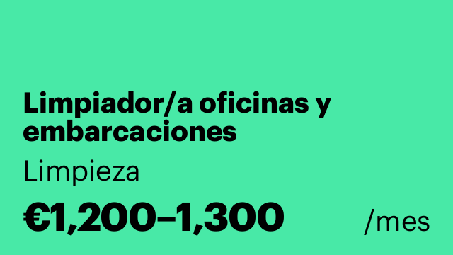 Limpiador/a oficinas y embarcaciones