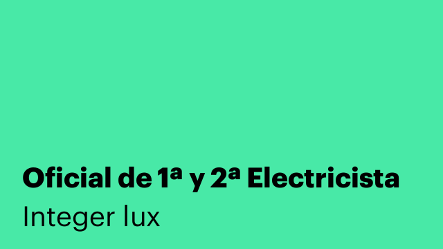 Oficial de 1ª y 2ª Electricista